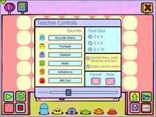 screen shot of Musical Monsters early learning music software to teach musical concepts such as melody, rhythm, pitch, tempo, and timbre