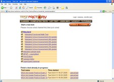 screen shot of Test Factory - Middle School
